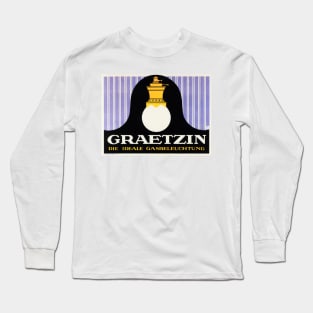 GRAETZIN The IDEAL GAS LAMP Lighting 1910 Vintage German Advertisement Art Long Sleeve T-Shirt